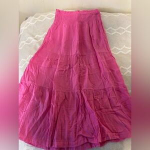 Pink tired maxi skirt